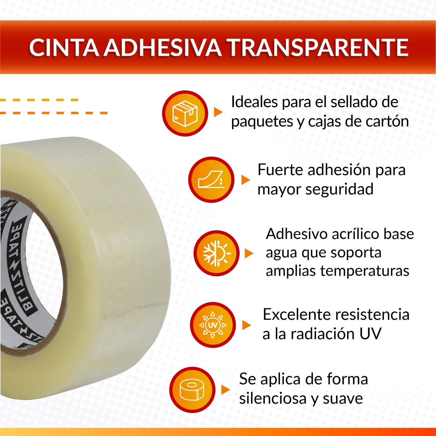Cinta Adhesiva Transparente Serie R 48x150m