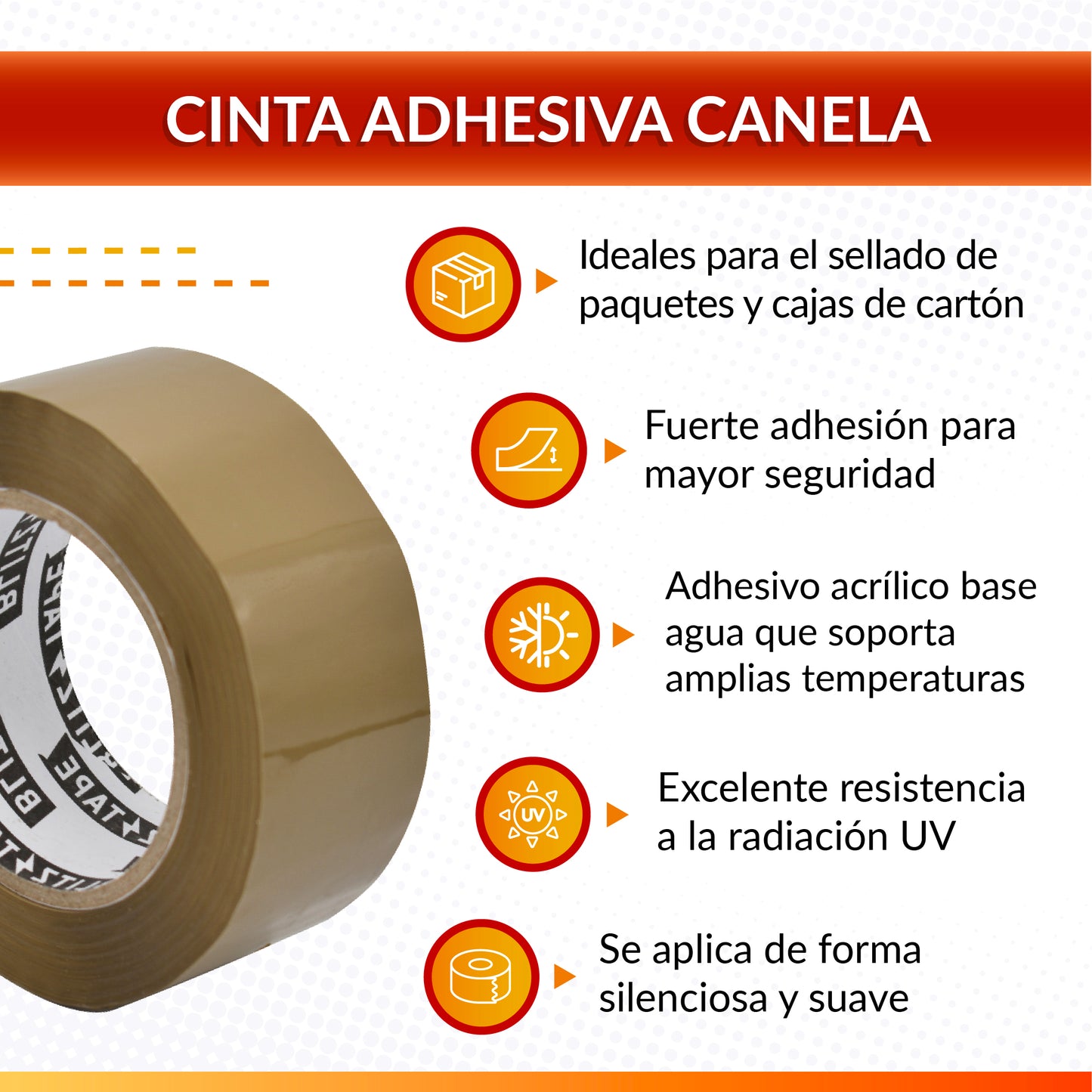 Cinta Adhesiva Canela 48 x 150 mts