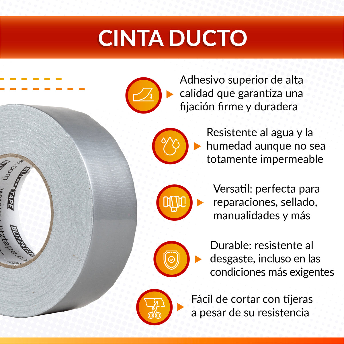 Características de la cinta Ducto